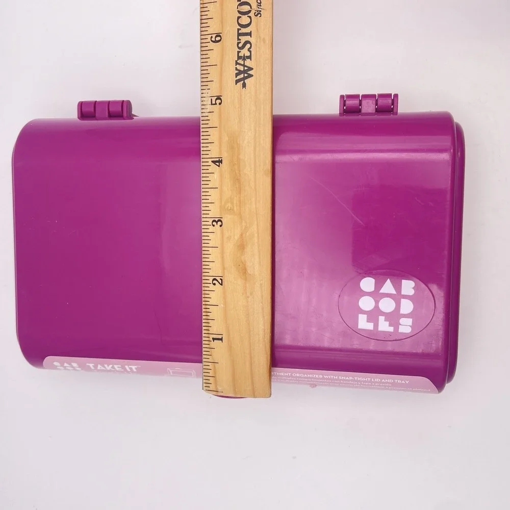 Caboodles Take It Touch Up Cosmetic Makeup Organizer Pink 2 Tier‎ W/Mirror